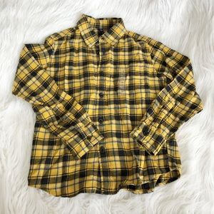 UNIQLO Boys Flannel Checkered Long Sleeve Plaid Shirt Size 7